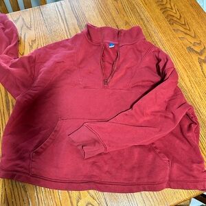 Red half zip sweatshirt